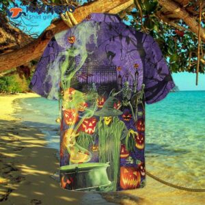 fright night witch hour halloween hawaiian shirt 1