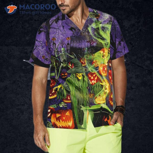 Fright Night Witch Hour Halloween Hawaiian Shirt