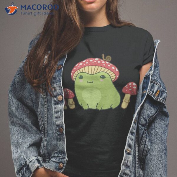 Frog With Mushroom Hat And Snail, Cottagecore Aesthetic Shirt