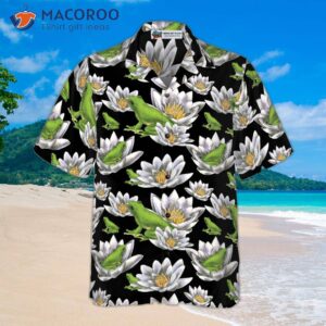 frogs and water lilies hawaiian shirt 2