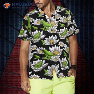 frogs and water lilies hawaiian shirt 3