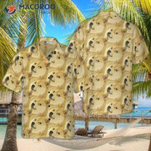 full face doge pattern dogecoin hawaiian shirt 0