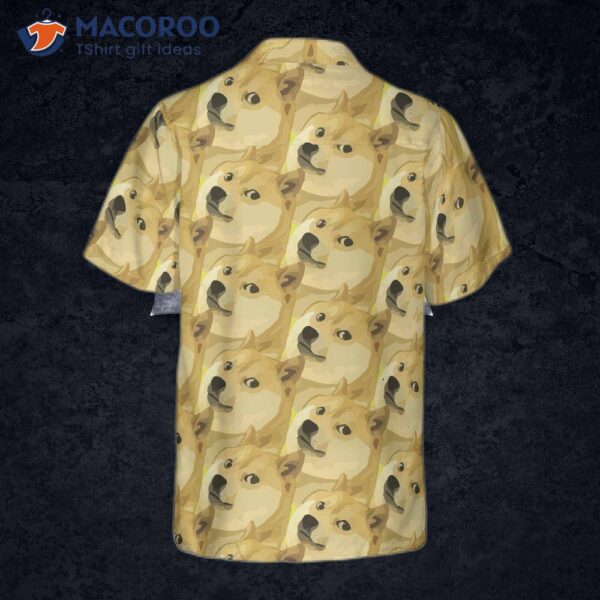 Full-face Doge Pattern Dogecoin Hawaiian Shirt