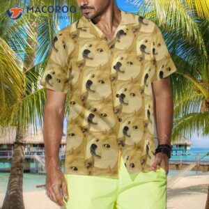 full face doge pattern dogecoin hawaiian shirt 3