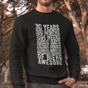 funny 30th birthday shirt old meter 30 year gifts sweatshirt