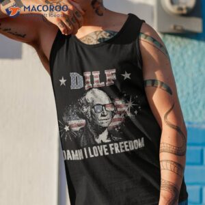 funny 4th of july dilf damn i love freedom usa flag shirt tank top 1