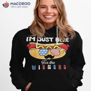 funny 4th of july i m just here for the wieners sausage shirt hoodie 1