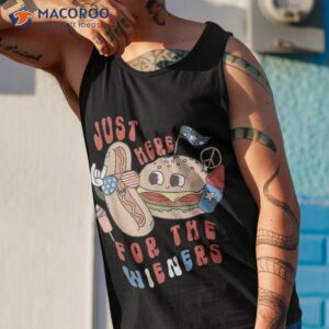 funny 4th of july i m just here for the wieners sausage shirt tank top 1