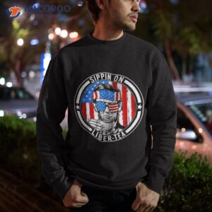 funny 4th of july sippin on liber tea liberty usa flag shirt sweatshirt