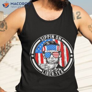 funny 4th of july sippin on liber tea liberty usa flag shirt tank top 3