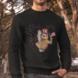 funny 4th of july sloth with american flag patriotic shirt sweatshirt