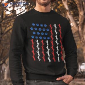 funny 4th of july us american flag dog lovers paw patriotic shirt sweatshirt