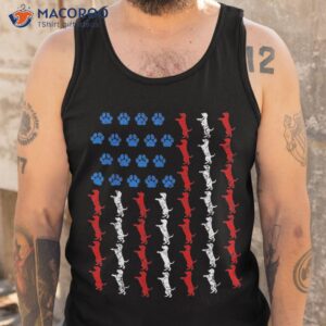 funny 4th of july us american flag dog lovers paw patriotic shirt tank top