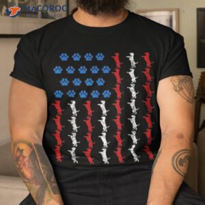 funny 4th of july us american flag dog lovers paw patriotic shirt tshirt