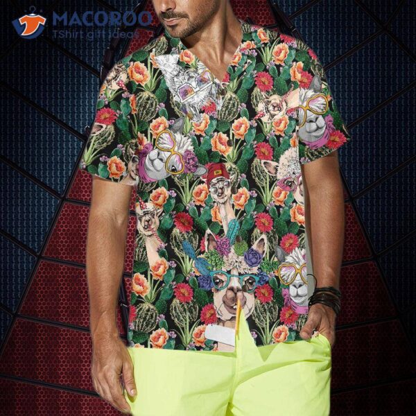 Funny Alpaca With Cactus Hawaiian Shirt, Tropical Shirt For And
