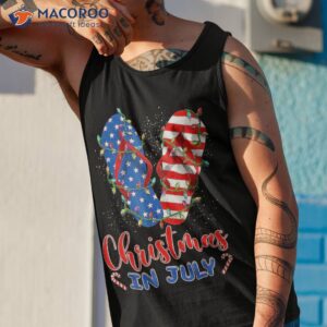 funny american flag flip flops xmas lights christmas in july shirt tank top 1