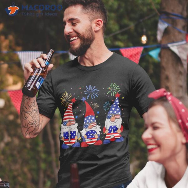 Funny American Gnomes Sunglasses Patriotic Usa 4th Of July Shirt