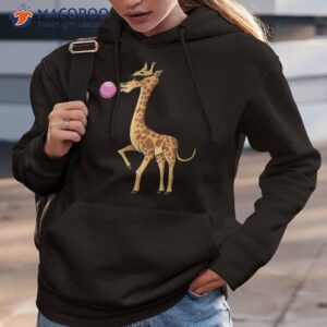 funny blowing bubble gum giraffe animal lover chewing candy shirt hoodie 3
