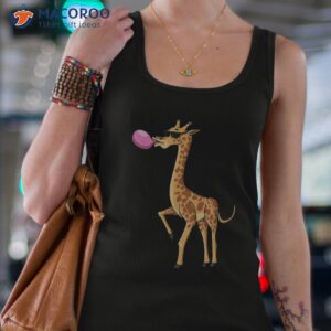 funny blowing bubble gum giraffe animal lover chewing candy shirt tank top 4