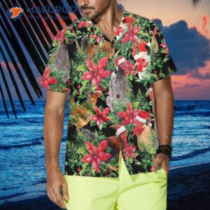 funny chicken with christmas plants hawaiian shirt 3