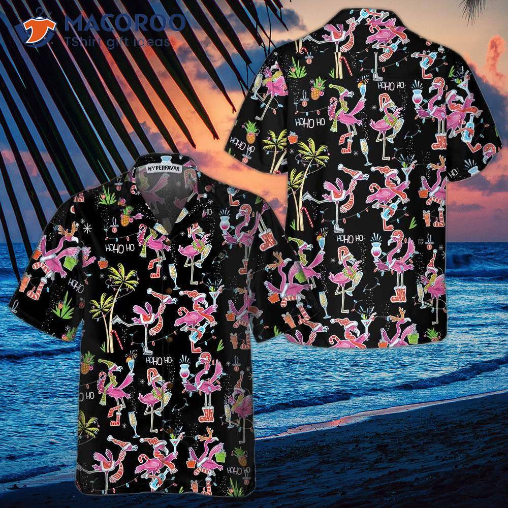 Flamingo Beach Funny Hawaiian Shirt Outfit - T-shirts Low Price