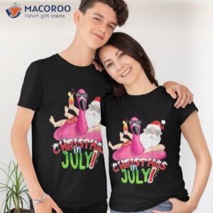 funny christmas in july shirt summer flamingo float xmas tshirt