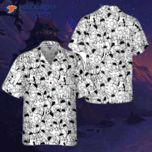 funny cow doodle pattern hawaiian shirt shirt for and print 0