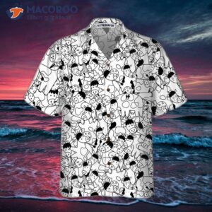 funny cow doodle pattern hawaiian shirt shirt for and print 2