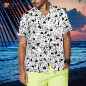 funny cow doodle pattern hawaiian shirt shirt for and print 3