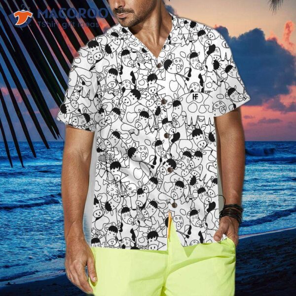 Funny Cow Doodle Pattern Hawaiian Shirt, Shirt For And , Print