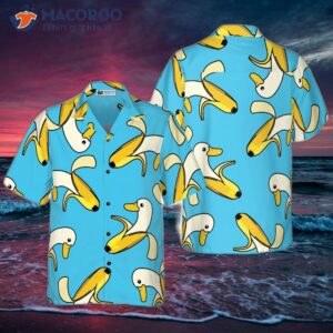 funny cute banana duck hawaiian shirt 0