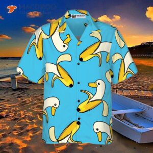 funny cute banana duck hawaiian shirt 2