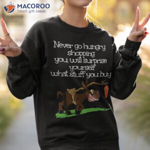 funny donkey and carrot buyer for shopping lovers shirt sweatshirt 2