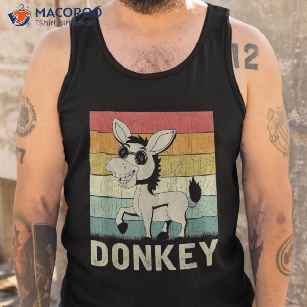 Funny Donkey Lover Design Retro Shirt