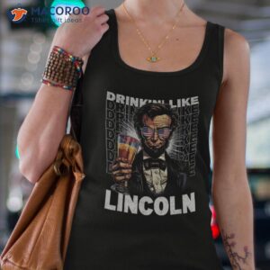 Funny Drinking Like Lincoln 4th Of July Abraham Usa Flag Shirt