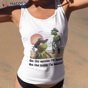 funny frog outside i m hootin inside hollerin shirt tank top 2