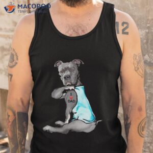 funny gifts dog pitbull i love dad tattoo gift shirt tank top