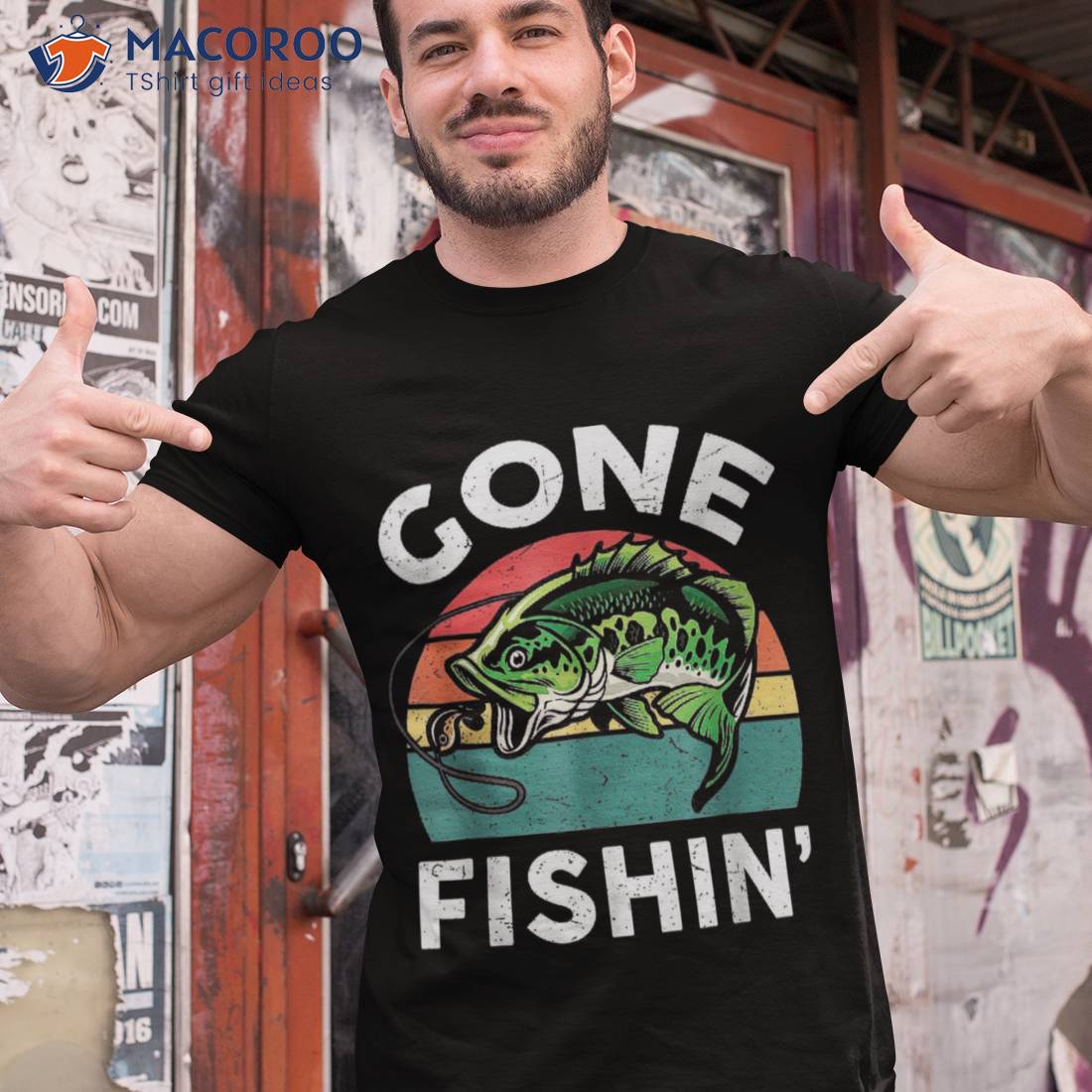 Funny Gone Fishing- Bass Fish Kid Boy Toddler Shirt