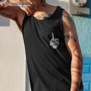 funny halloween middle finger skeleton hand skull adult gift shirt tank top 1