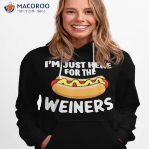 Funny Hot Dog I’m Just Here For The Wieners 4th Of July Shirt