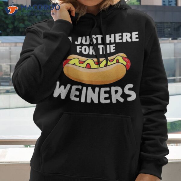 Funny Hot Dog I’m Just Here For The Wieners 4th Of July Shirt