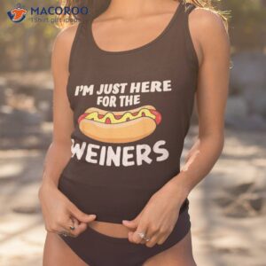 funny hot dog i m just here for the wieners 4th of july shirt tank top 1