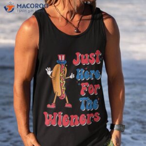 funny hot dog i m just here for the wieners 4th of july shirt tank top 2