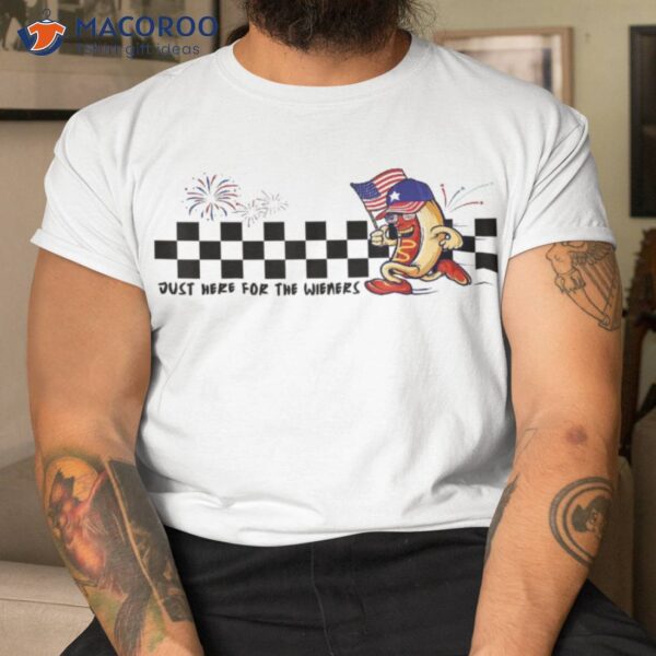 Funny Hot Dog I’m Just Here For The Wieners 4th Of July Shirt
