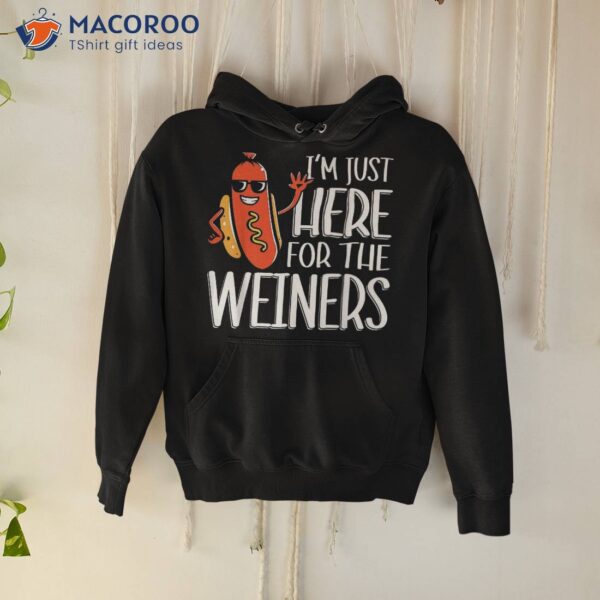 Funny Hot Dog I’m Just Here For The Wieners Sausage Cute Shirt