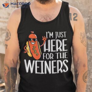 funny hot dog i m just here for the wieners sausage cute shirt tank top