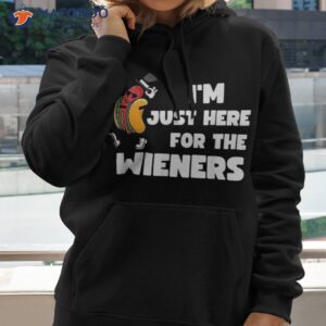 funny hot dog i m just here for the wieners sausage humor shirt hoodie 2