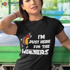 Funny Hot Dog I’m Just Here For The Wieners Sausage Humor Shirt