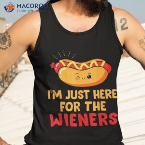 funny hot dog i m just here for the wieners usa 4th of july shirt tank top 3