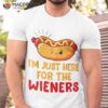 Funny Hot Dog I’m Just Here For The Wieners Usa 4th Of July Shirt